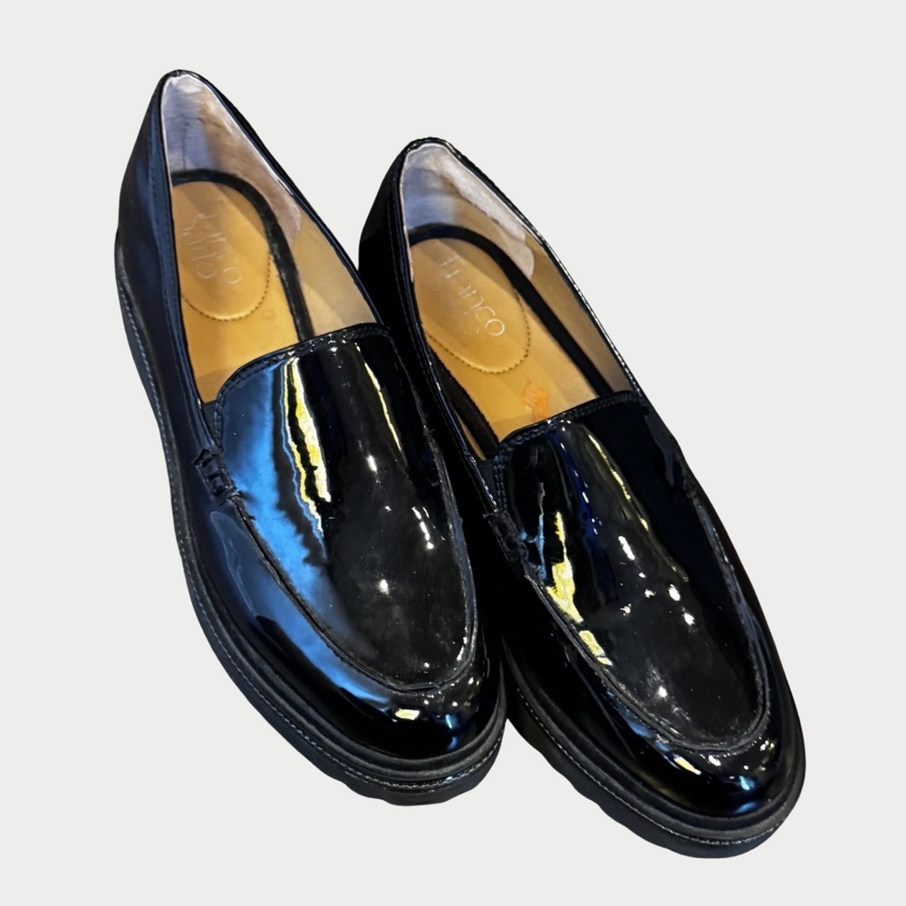 Franco Sarto Black Patent Loafers
